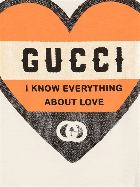 gucci i know everything about love shirt|Gucci I Know Everything About Love Short Sleeve Tee Shirt .